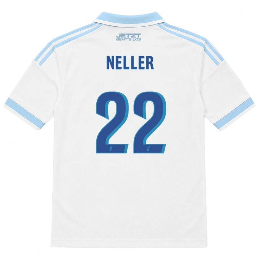 Danxen Børn Chloé Neller #22 Lys Himmelblå Hvid Rød Udebane Spillertrøjer 2026/27 Trøje T-Shirt