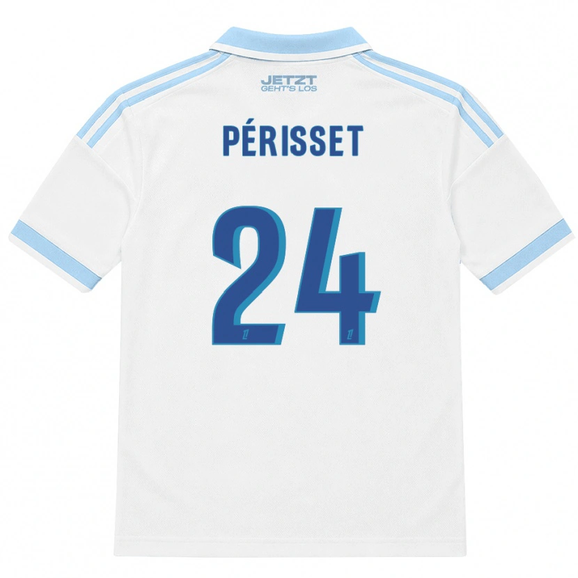 Danxen Børn Ève Périsset #24 Lys Himmelblå Hvid Rød Udebane Spillertrøjer 2026/27 Trøje T-Shirt