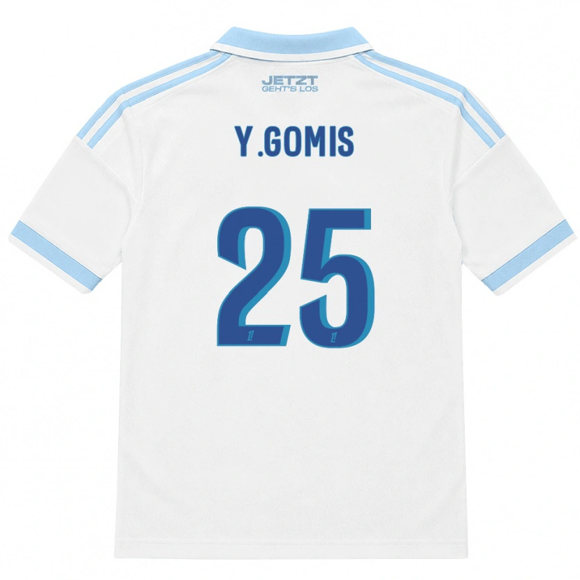 Danxen Børn Yoni Gomis #25 Lys Himmelblå Hvid Rød Udebane Spillertrøjer 2026/27 Trøje T-Shirt