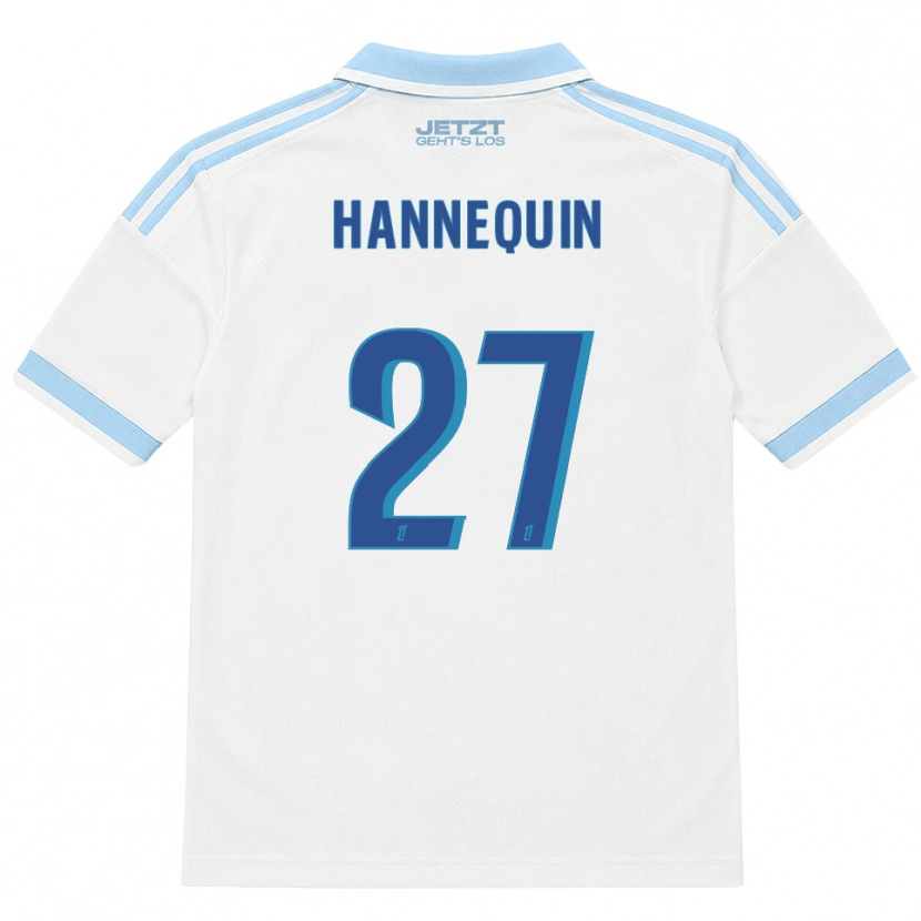 Danxen Børn Laurine Hannequin #27 Lys Himmelblå Hvid Rød Udebane Spillertrøjer 2026/27 Trøje T-Shirt