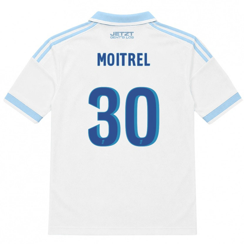Danxen Børn Pauline Moitrel #30 Lys Himmelblå Hvid Rød Udebane Spillertrøjer 2026/27 Trøje T-Shirt