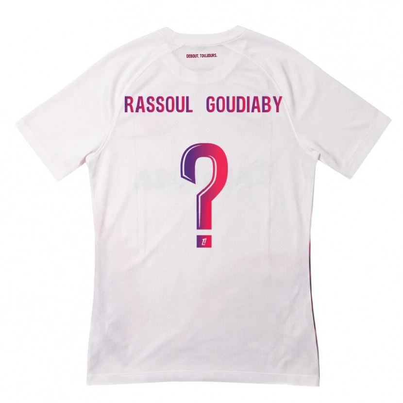 Danxen Børn Khadim Rassoul Goudiaby #0 Hvid Pink Lilla Udebane Spillertrøjer 2026/27 Trøje T-Shirt
