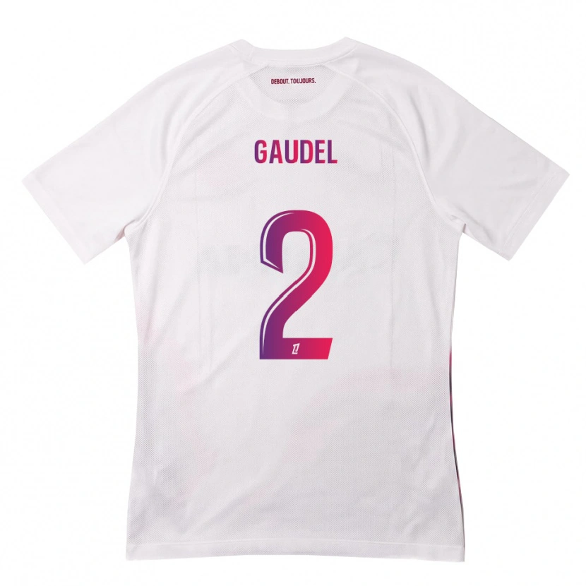 Danxen Børn Raphaël Gaudel #2 Hvid Pink Lilla Udebane Spillertrøjer 2026/27 Trøje T-Shirt