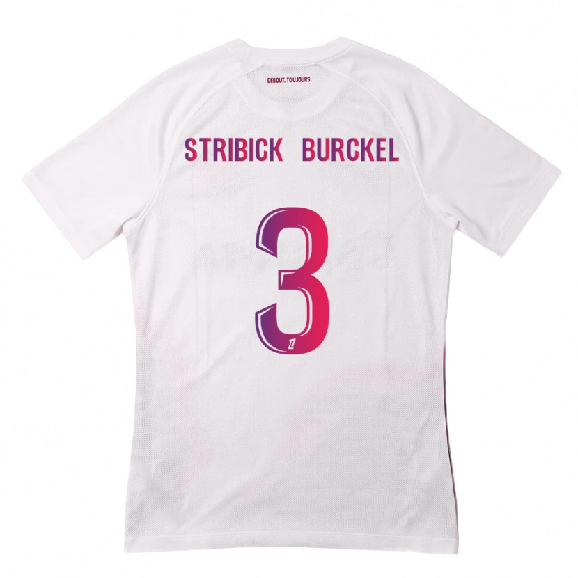 Danxen Børn Laetitia Stribick-Burckel #3 Hvid Pink Lilla Udebane Spillertrøjer 2026/27 Trøje T-Shirt