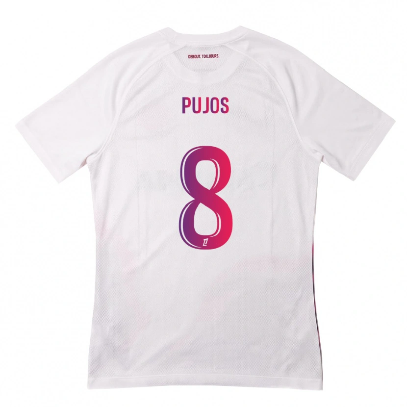Danxen Børn Lenny Pujos #8 Hvid Pink Lilla Udebane Spillertrøjer 2026/27 Trøje T-Shirt