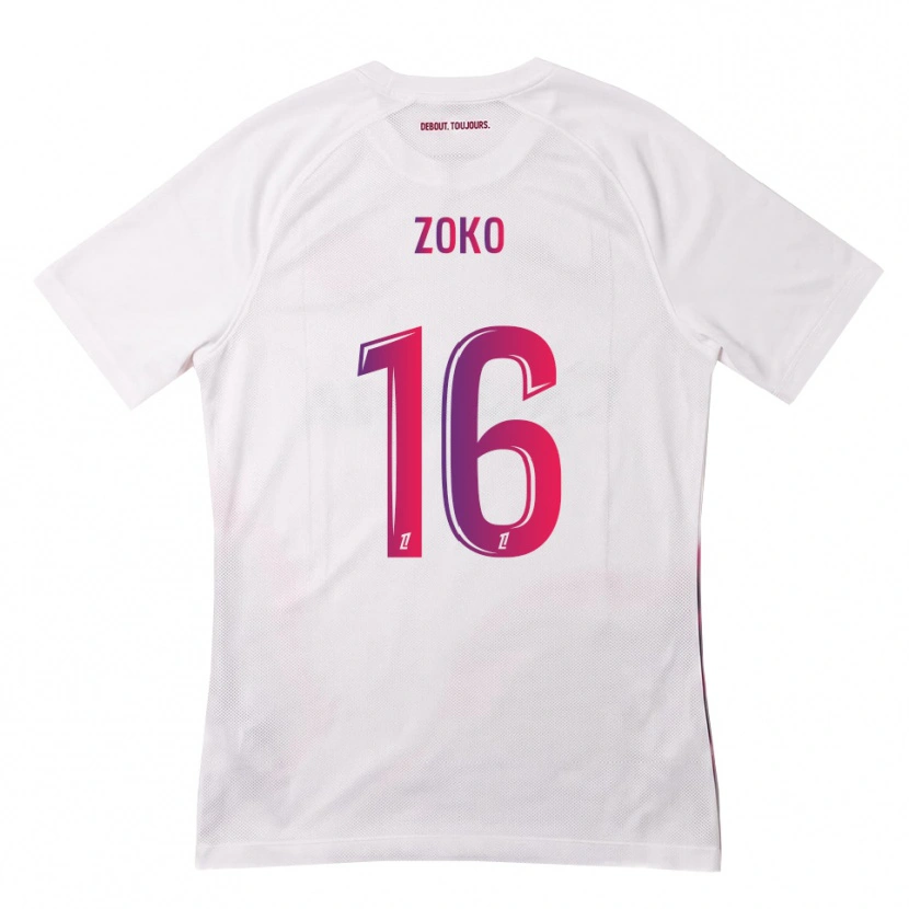 Danxen Børn Nathan Zoko #16 Hvid Pink Lilla Udebane Spillertrøjer 2026/27 Trøje T-Shirt