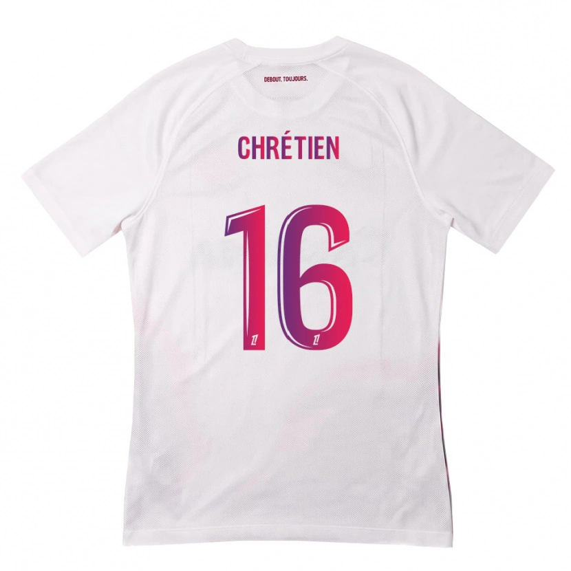 Danxen Børn Jean-Pierre Chrétien #16 Hvid Pink Lilla Udebane Spillertrøjer 2026/27 Trøje T-Shirt