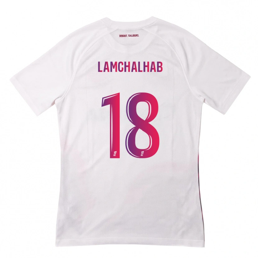 Danxen Børn Merwan Lamchalhab #18 Hvid Pink Lilla Udebane Spillertrøjer 2026/27 Trøje T-Shirt