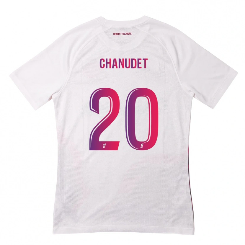 Danxen Børn Coralie Chanudet #20 Hvid Pink Lilla Udebane Spillertrøjer 2026/27 Trøje T-Shirt