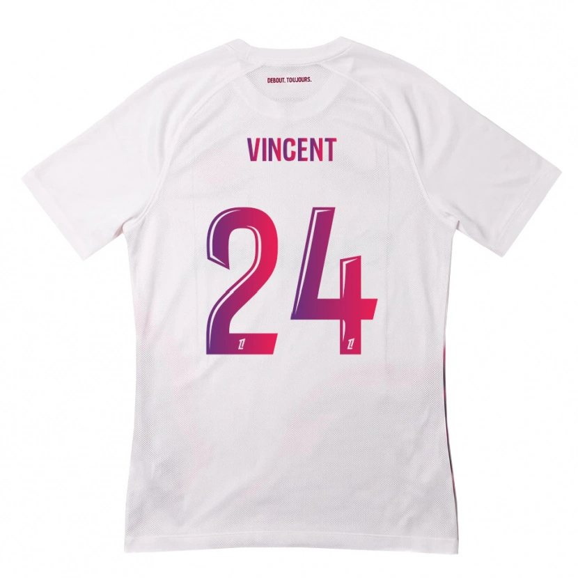 Danxen Børn Magalie Vincent #24 Hvid Pink Lilla Udebane Spillertrøjer 2026/27 Trøje T-Shirt