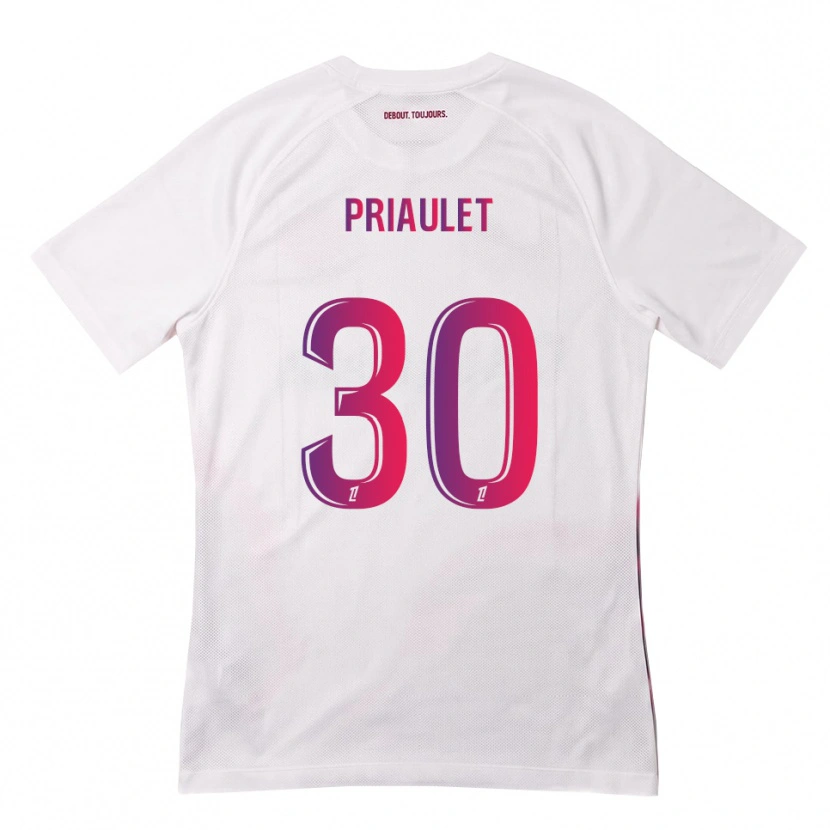 Danxen Børn Anaïs Priaulet #30 Hvid Pink Lilla Udebane Spillertrøjer 2026/27 Trøje T-Shirt