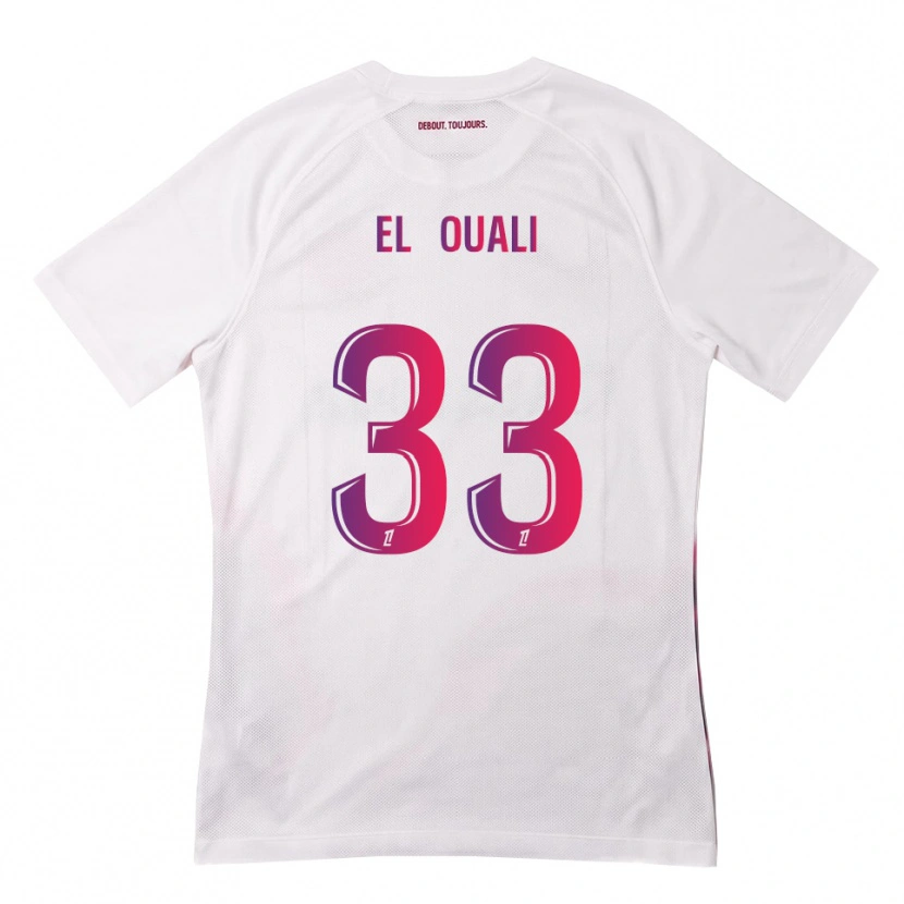 Danxen Børn Adam El Ouali #33 Hvid Pink Lilla Udebane Spillertrøjer 2026/27 Trøje T-Shirt