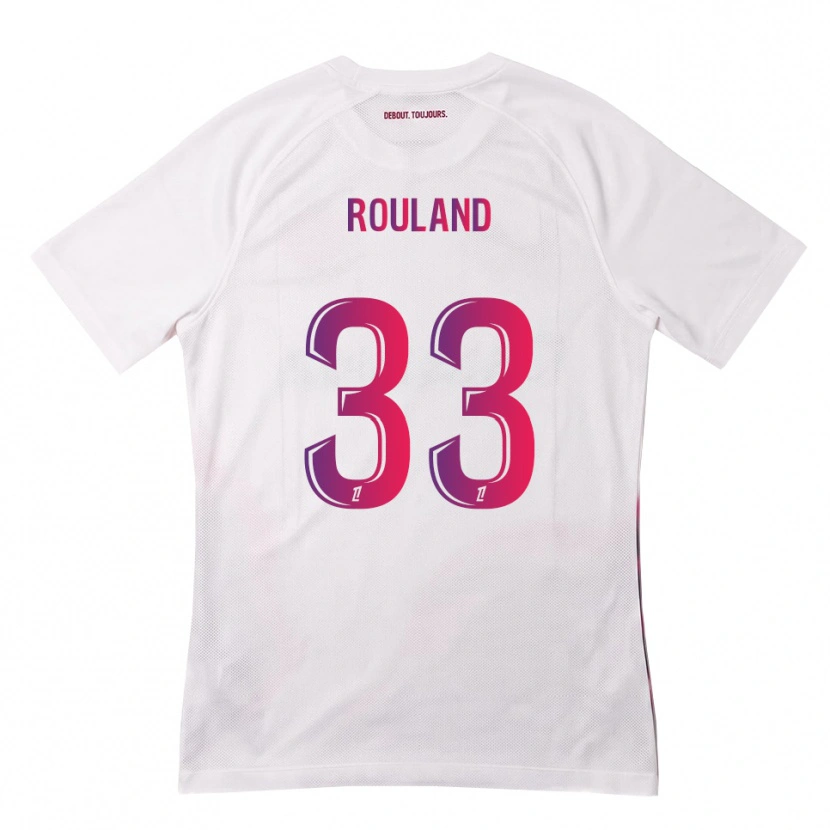 Danxen Børn Prune Rouland #33 Hvid Pink Lilla Udebane Spillertrøjer 2026/27 Trøje T-Shirt