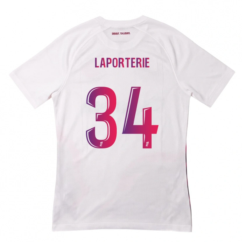 Danxen Børn Ambre Laporterie #34 Hvid Pink Lilla Udebane Spillertrøjer 2026/27 Trøje T-Shirt