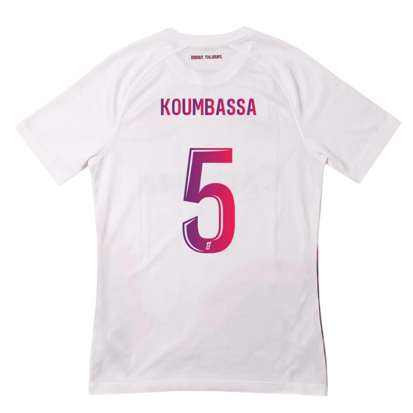 Danxen Børn Seny Koumbassa #5 Hvid Pink Lilla Udebane Spillertrøjer 2026/27 Trøje T-Shirt