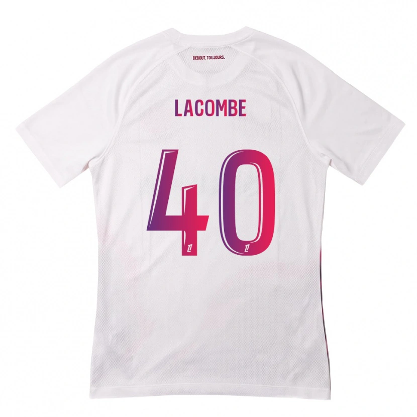Danxen Børn Justin Lacombe #40 Hvid Pink Lilla Udebane Spillertrøjer 2026/27 Trøje T-Shirt