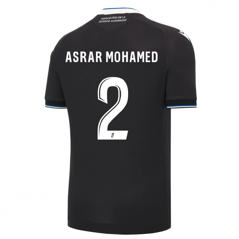 Danxen Børn El Asrar Mohamed #2 Sort Blå Hvid Udebane Spillertrøjer 2026/27 Trøje T-Shirt
