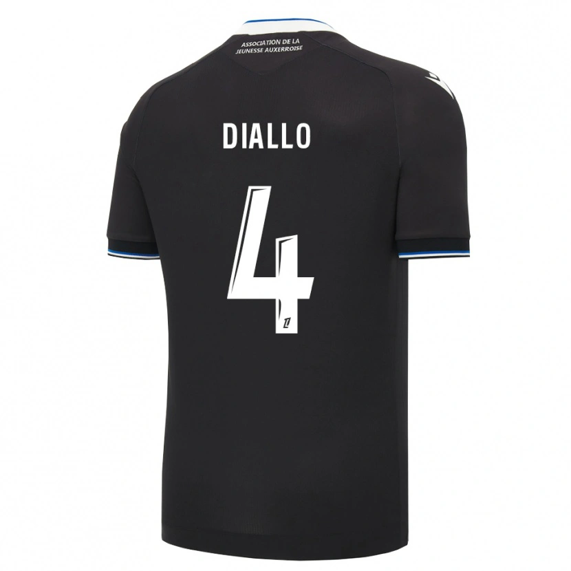Danxen Børn Ibrahim Diallo #4 Sort Blå Hvid Udebane Spillertrøjer 2026/27 Trøje T-Shirt