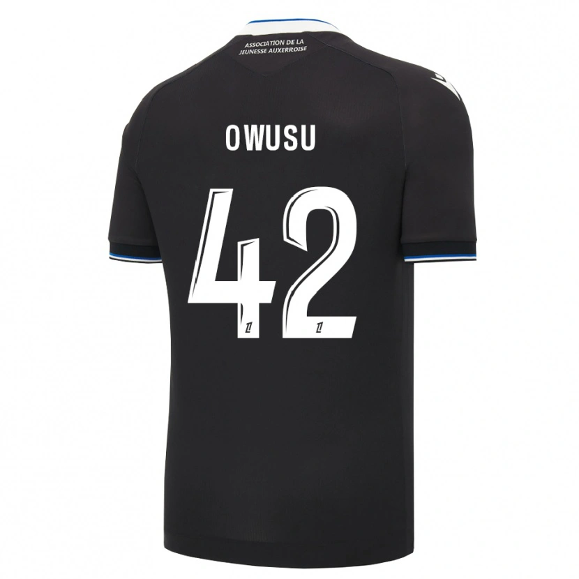 Danxen Børn Elisha Owusu #42 Sort Blå Hvid Udebane Spillertrøjer 2026/27 Trøje T-Shirt