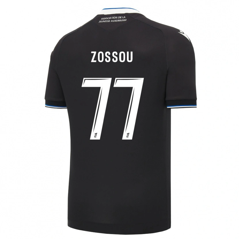 Danxen Børn Aristide Zossou #77 Sort Blå Hvid Udebane Spillertrøjer 2026/27 Trøje T-Shirt