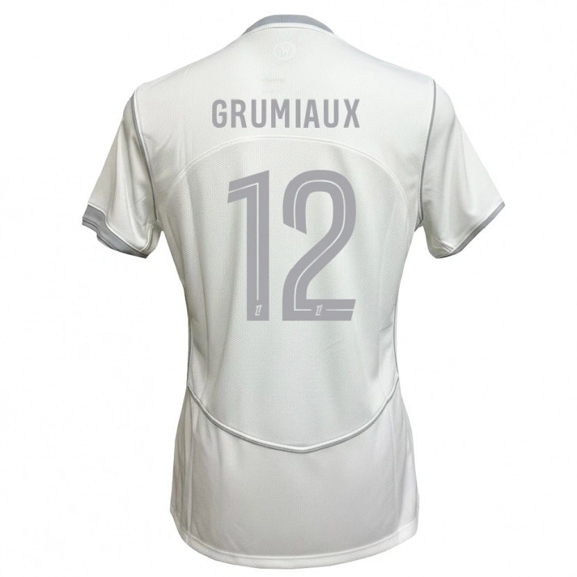 Danxen Børn Bibi Grumiaux #12 Hvid Grå Udebane Spillertrøjer 2026/27 Trøje T-Shirt