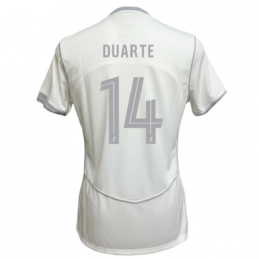 Danxen Børn Luis Duarte #14 Hvid Grå Udebane Spillertrøjer 2026/27 Trøje T-Shirt