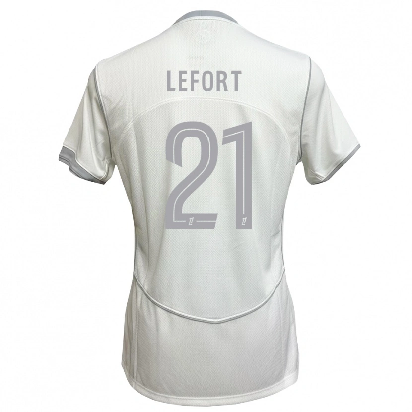 Danxen Børn Jordan Lefort #21 Hvid Grå Udebane Spillertrøjer 2026/27 Trøje T-Shirt