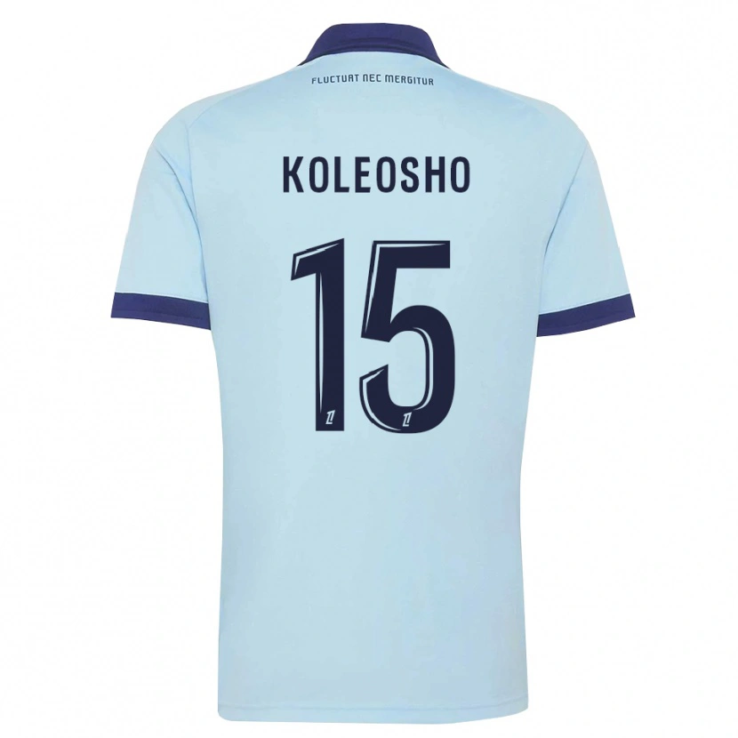 Danxen Børn Luca Koleosho #15 Kornblomstblå Sort Udebane Spillertrøjer 2026/27 Trøje T-Shirt