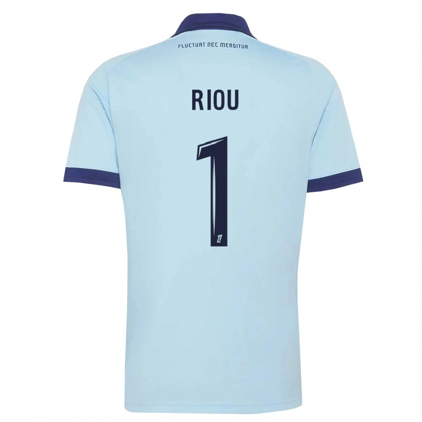 Danxen Børn Remy Riou #1 Kornblomstblå Sort Udebane Spillertrøjer 2026/27 Trøje T-Shirt