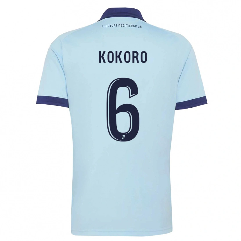 Danxen Børn Clarence Kokoro #6 Kornblomstblå Sort Udebane Spillertrøjer 2026/27 Trøje T-Shirt