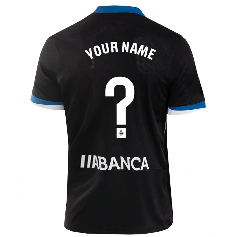 Danxen Børn Dit Navn #0 Sort Blå Hvid Udebane Spillertrøjer 2026/27 Trøje T-Shirt