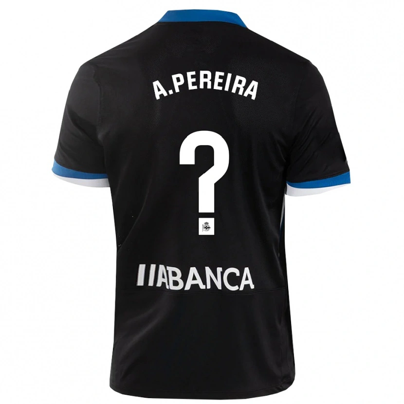 Danxen Børn Alejandro Pereira #0 Sort Blå Hvid Udebane Spillertrøjer 2026/27 Trøje T-Shirt