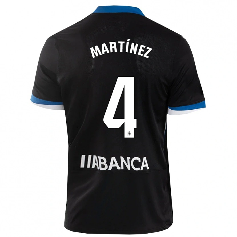 Danxen Børn Pablo Martínez #4 Sort Blå Hvid Udebane Spillertrøjer 2026/27 Trøje T-Shirt