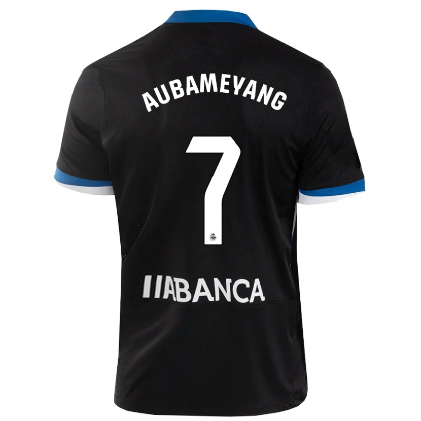 Danxen Børn Pierre-Emerick Aubameyang #7 Sort Blå Hvid Udebane Spillertrøjer 2026/27 Trøje T-Shirt