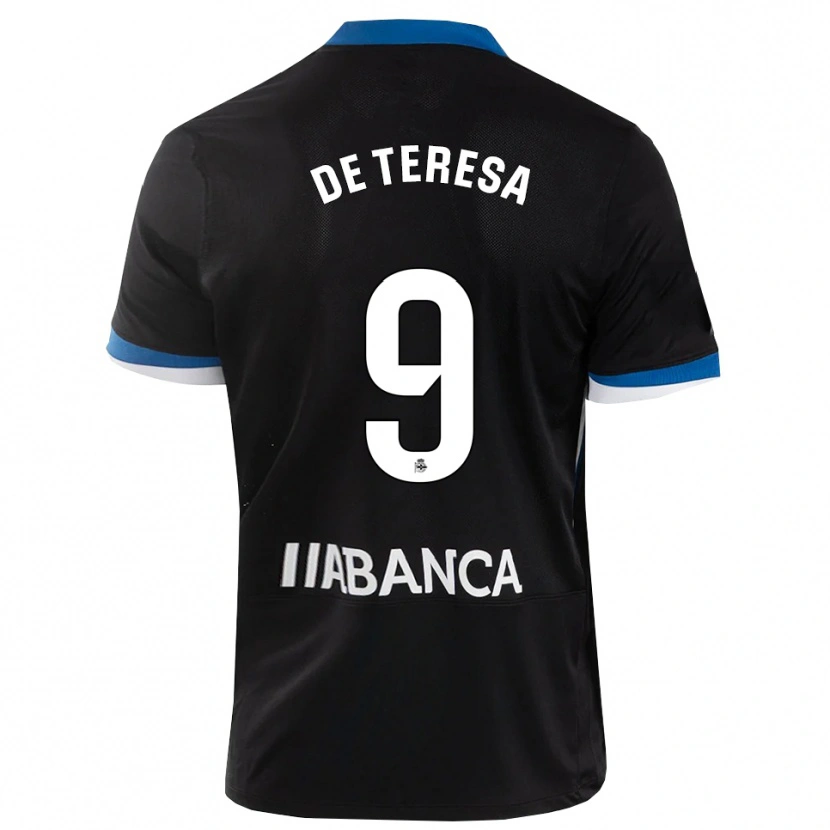Danxen Børn Ana Lucía De Teresa #9 Sort Blå Hvid Udebane Spillertrøjer 2026/27 Trøje T-Shirt
