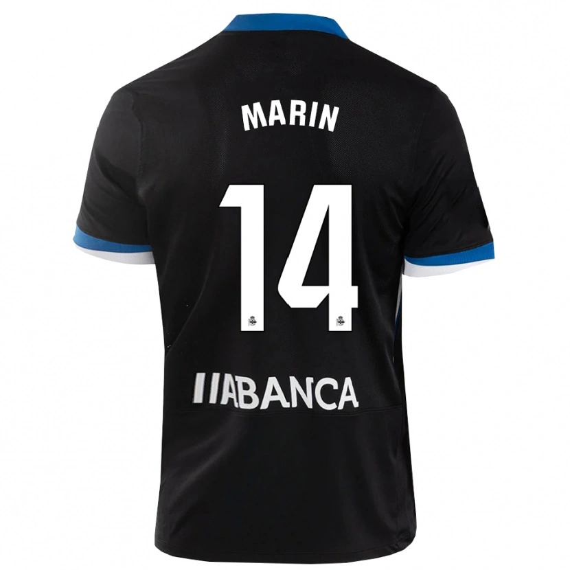 Danxen Børn Ainhoa Marín #14 Sort Blå Hvid Udebane Spillertrøjer 2026/27 Trøje T-Shirt