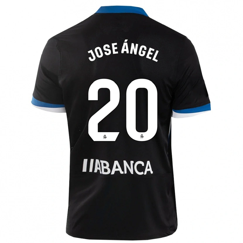 Danxen Børn José Ángel Jurado #20 Sort Blå Hvid Udebane Spillertrøjer 2026/27 Trøje T-Shirt