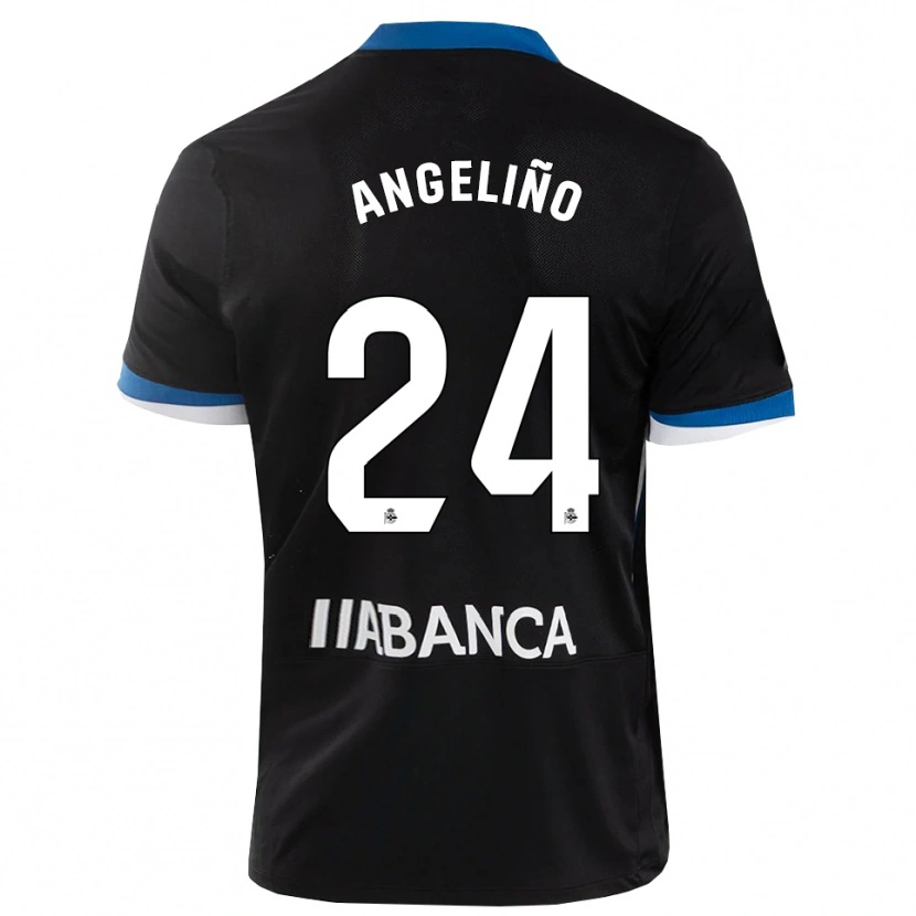 Danxen Børn Angeliño #24 Sort Blå Hvid Udebane Spillertrøjer 2026/27 Trøje T-Shirt