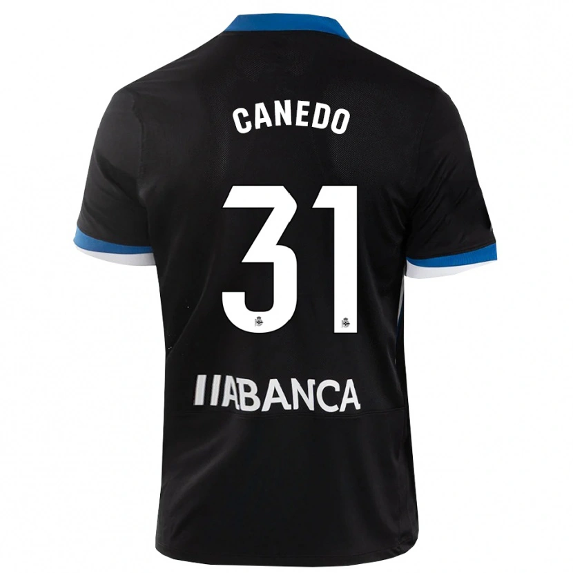 Danxen Børn Damián Canedo #31 Sort Blå Hvid Udebane Spillertrøjer 2026/27 Trøje T-Shirt