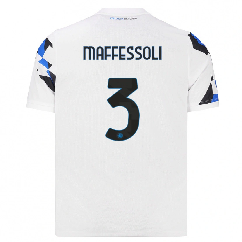 Danxen Børn Manuel Maffessoli #3 Hvid Rød Blå Udebane Spillertrøjer 2026/27 Trøje T-Shirt