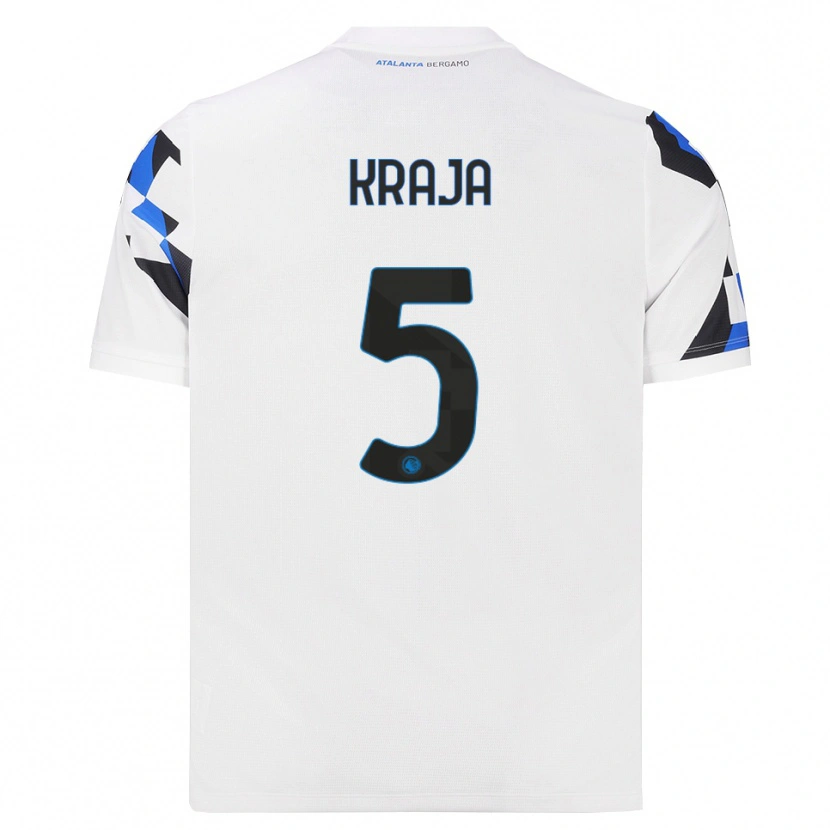 Danxen Børn Erdis Kraja #5 Hvid Rød Blå Udebane Spillertrøjer 2026/27 Trøje T-Shirt