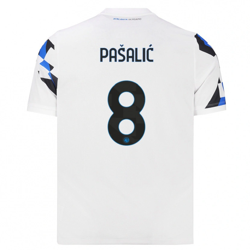 Danxen Børn Mario Pašalić #8 Hvid Rød Blå Udebane Spillertrøjer 2026/27 Trøje T-Shirt