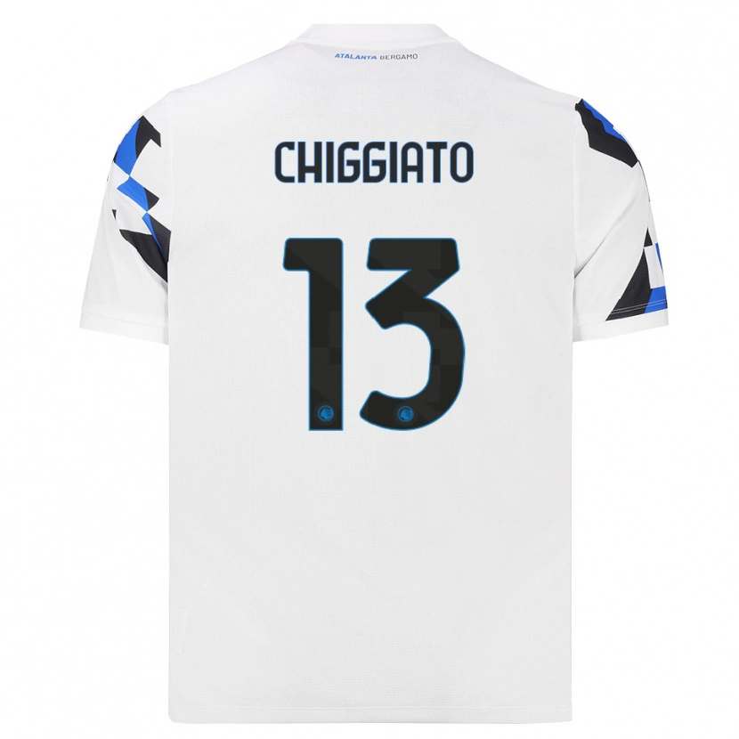 Danxen Børn Gabriele Chiggiato #13 Hvid Rød Blå Udebane Spillertrøjer 2026/27 Trøje T-Shirt