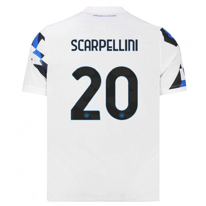 Danxen Børn Andrea Scarpellini #20 Hvid Rød Blå Udebane Spillertrøjer 2026/27 Trøje T-Shirt