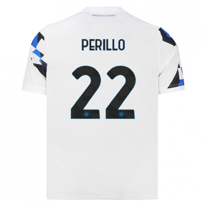 Danxen Børn Diego Perillo #22 Hvid Rød Blå Udebane Spillertrøjer 2026/27 Trøje T-Shirt