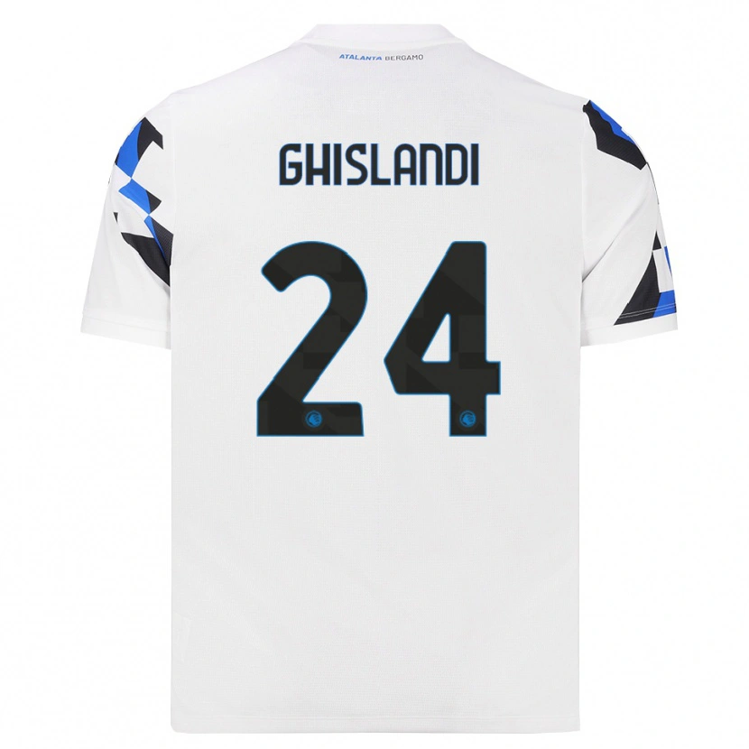 Danxen Børn Davide Ghislandi #24 Hvid Rød Blå Udebane Spillertrøjer 2026/27 Trøje T-Shirt
