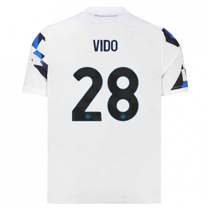 Danxen Børn Luca Vido #28 Hvid Rød Blå Udebane Spillertrøjer 2026/27 Trøje T-Shirt