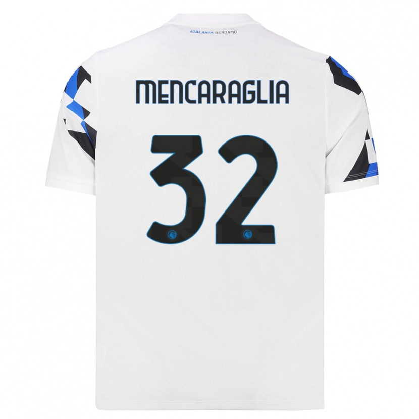 Danxen Børn Filippo Mencaraglia #32 Hvid Rød Blå Udebane Spillertrøjer 2026/27 Trøje T-Shirt