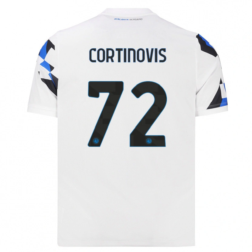 Danxen Børn Alessandro Cortinovis #72 Hvid Rød Blå Udebane Spillertrøjer 2026/27 Trøje T-Shirt