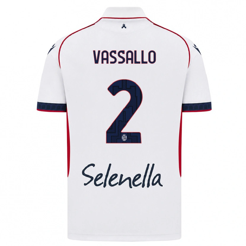 Danxen Børn Giacomo Vassallo #2 Hvid Rød Kongelig Blå Udebane Spillertrøjer 2026/27 Trøje T-Shirt